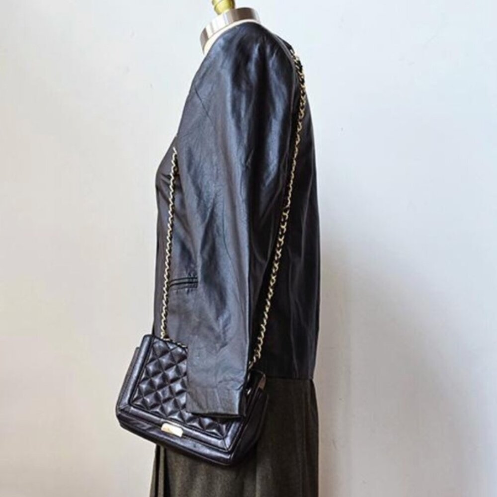 Classic Black Leather Blazer Jacket - Picture 4 of 4